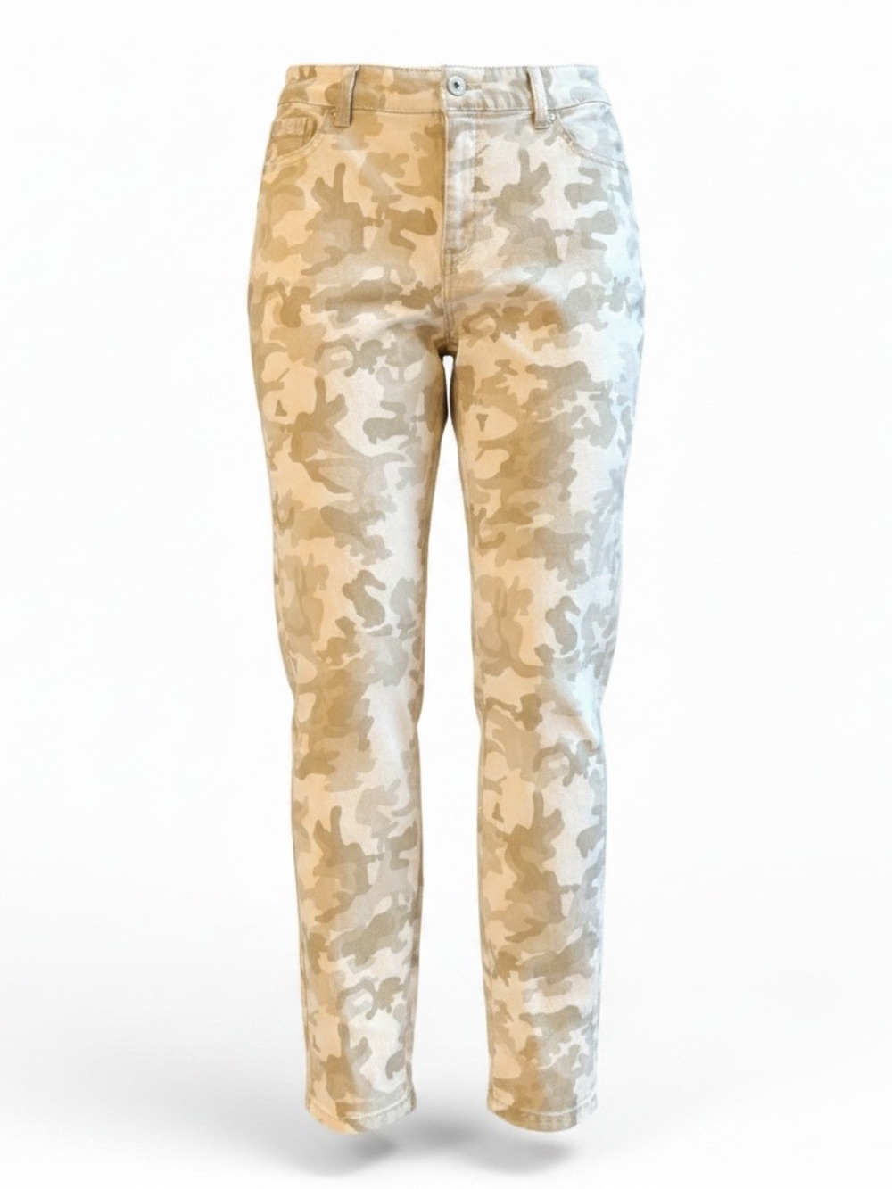 Calvin Klein Beige and Cream Camo Skinny Jeans Size 10